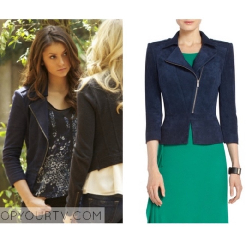 Rare Vintage Suede Blue Jacket Aso Elena Gilbert In The Vampire Diaries